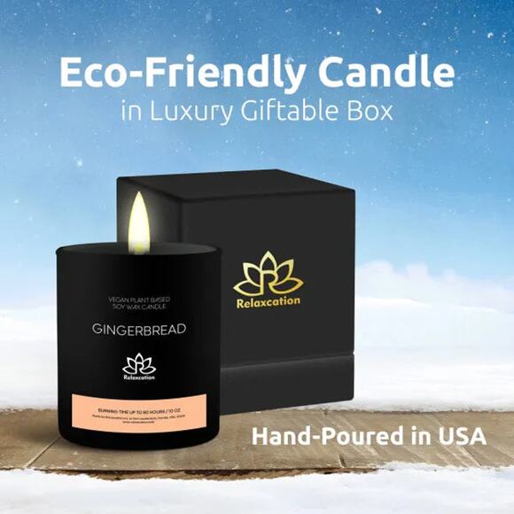 GINGERBREAD Soy Wax Candle in Glass Jar (10 oz) - Picture 6 of 6